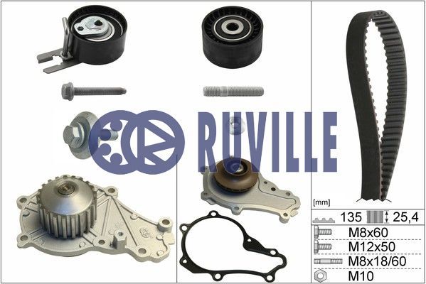 RUVILLE Ūdenssūknis + Zobsiksnas komplekts 55953711