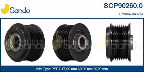 SANDO Ременный шкив, генератор SCP90260.0