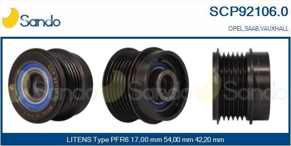 SANDO Ременный шкив, генератор SCP92106.0