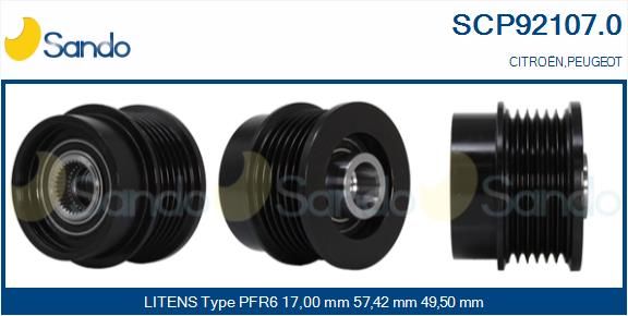 SANDO Ременный шкив, генератор SCP92107.0