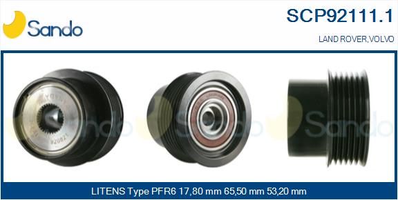 SANDO Ременный шкив, генератор SCP92111.1