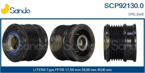 SANDO Ременный шкив, генератор SCP92130.0