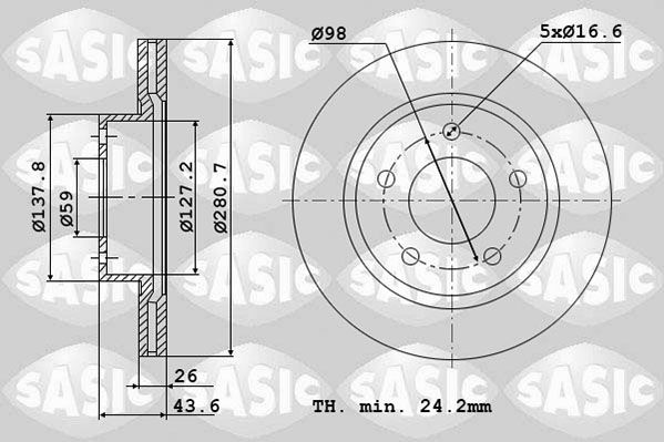 SASIC Тормозной диск 2464J24J