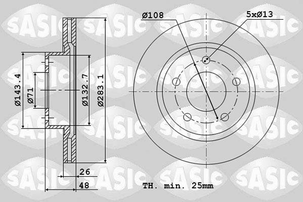 SASIC Тормозной диск 2464V44J