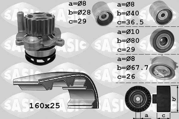 SASIC Ūdenssūknis + Zobsiksnas komplekts 3906079