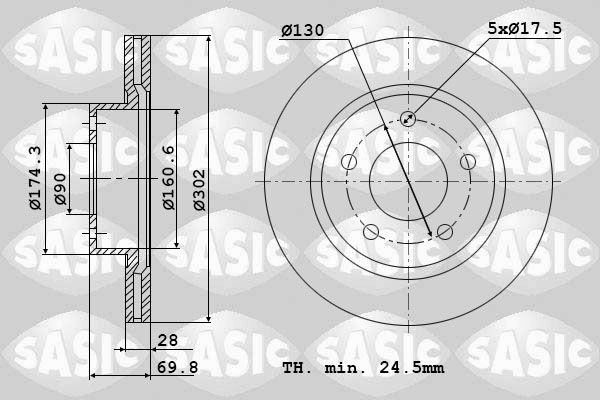 SASIC Bremžu diski 6104037