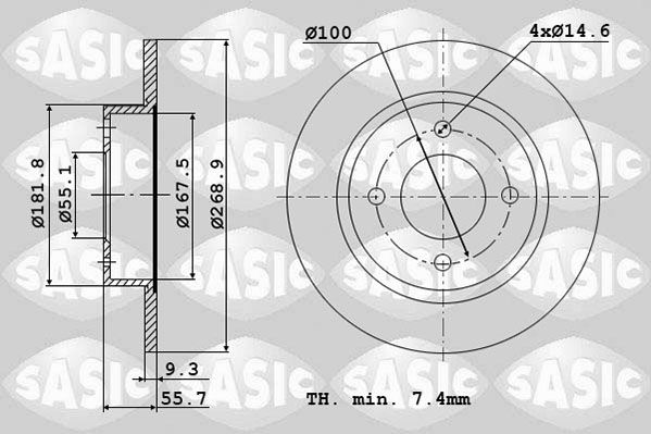 SASIC Bremžu diski 6106058