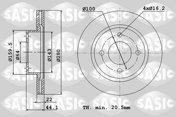 SASIC Тормозной диск 6106152