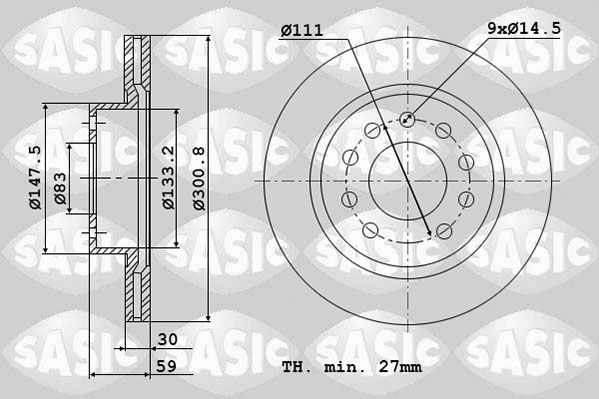 SASIC Тормозной диск 6106163