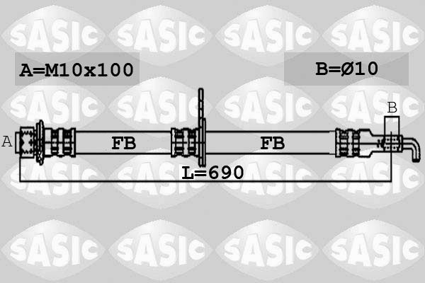 SASIC Тормозной шланг 6606112