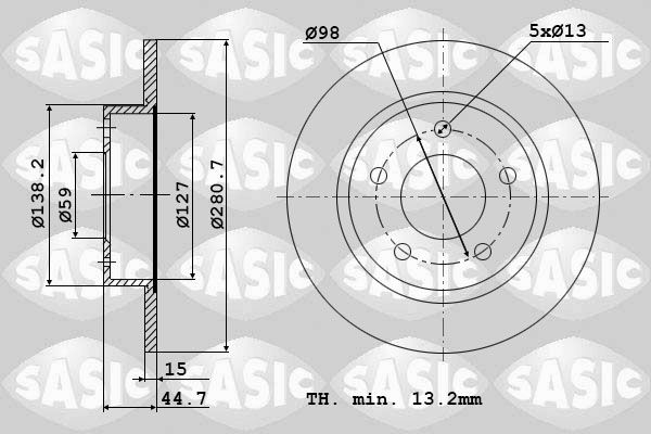 SASIC Bremžu diski 9004503J