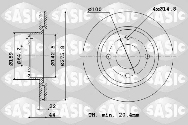 SASIC Тормозной диск 9004806J