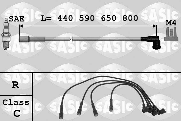 SASIC Комплект проводов зажигания 9280002