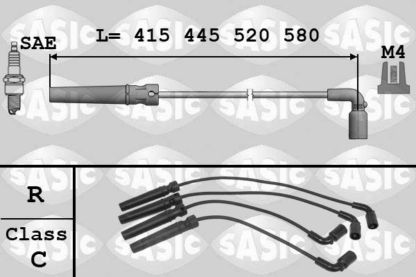 SASIC Комплект проводов зажигания 9286003