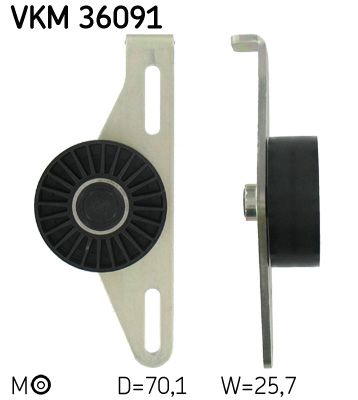 SKF Натяжной ролик, поликлиновой ремень VKM 36091