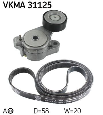 SKF Поликлиновой ременный комплект VKMA 31125