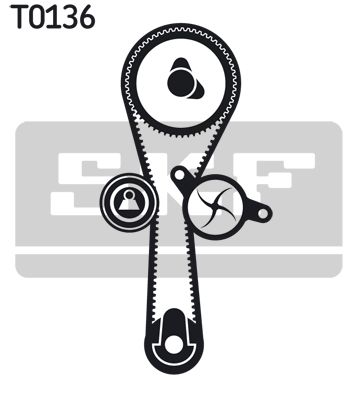 SKF Ūdenssūknis + Zobsiksnas komplekts VKMC 06010-2