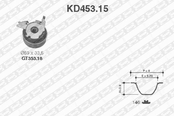 SNR Zobsiksnas komplekts KD453.15