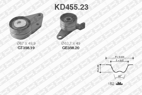 SNR Zobsiksnas komplekts KD455.23