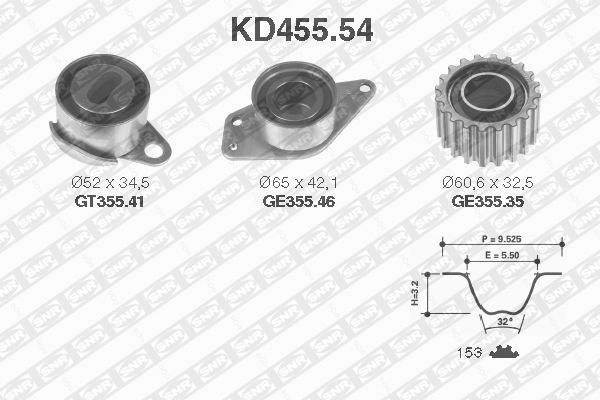 SNR Комплект ремня ГРМ KD455.54