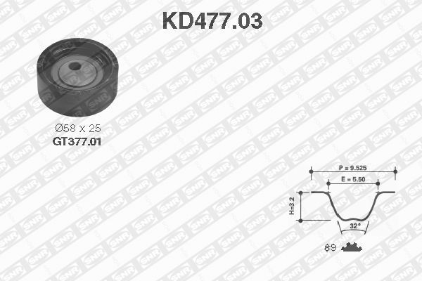 SNR Комплект ремня ГРМ KD477.03