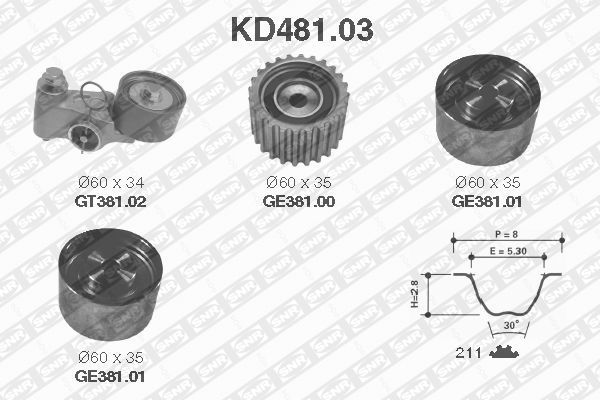 SNR Zobsiksnas komplekts KD481.03