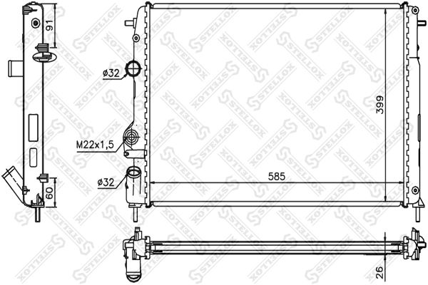 STELLOX Radiators, Motora dzesēšanas sistēma 10-25038-SX