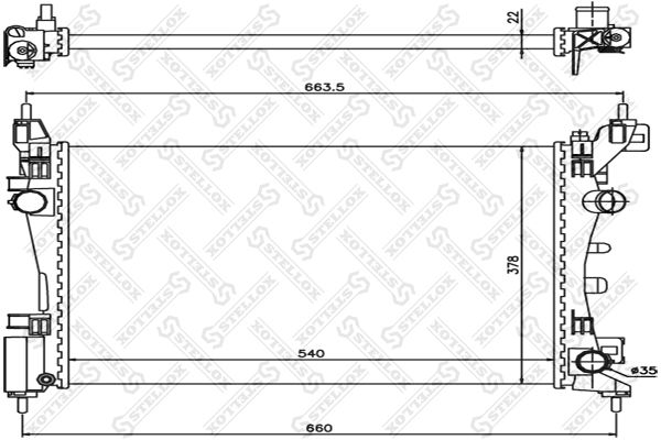 STELLOX Радиатор, охлаждение двигателя 10-25404-SX