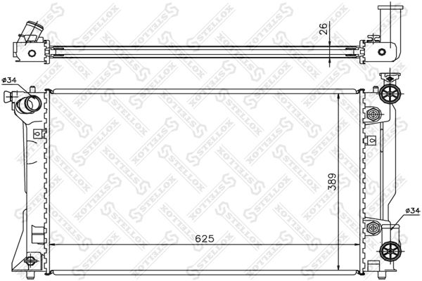 STELLOX Радиатор, охлаждение двигателя 10-25424-SX