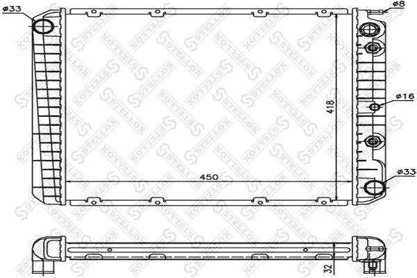 STELLOX Радиатор, охлаждение двигателя 10-26442-SX