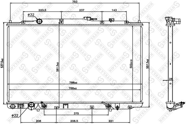 STELLOX Radiators, Motora dzesēšanas sistēma 10-26777-SX