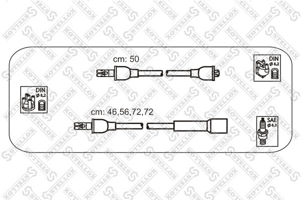 STELLOX Augstsprieguma vadu komplekts 10-38105-SX