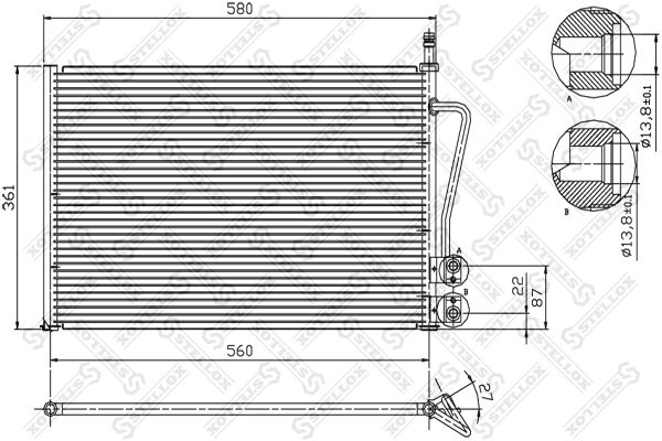 STELLOX Конденсатор, кондиционер 10-45020-SX