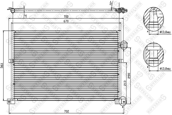 STELLOX Конденсатор, кондиционер 10-45021-SX