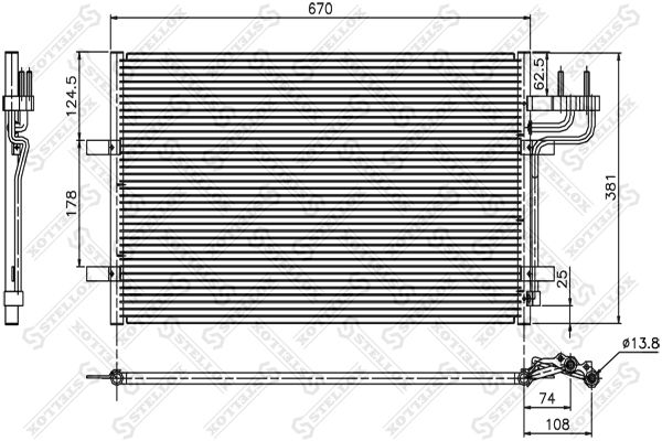 STELLOX Конденсатор, кондиционер 10-45036-SX