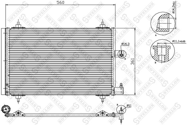 STELLOX Конденсатор, кондиционер 10-45064-SX