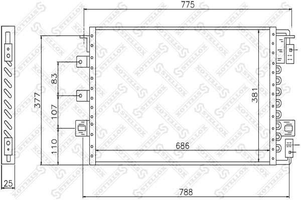 STELLOX Конденсатор, кондиционер 10-45082-SX