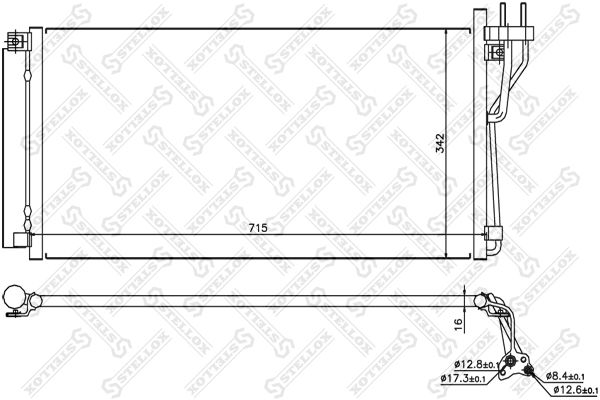 STELLOX Конденсатор, кондиционер 10-45105-SX