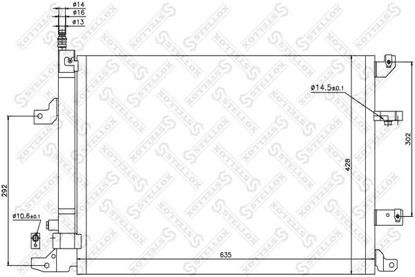 STELLOX Конденсатор, кондиционер 10-45214-SX