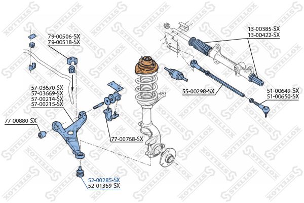 STELLOX Шарнир независимой подвески / поворотного рычага 52-00285-SX