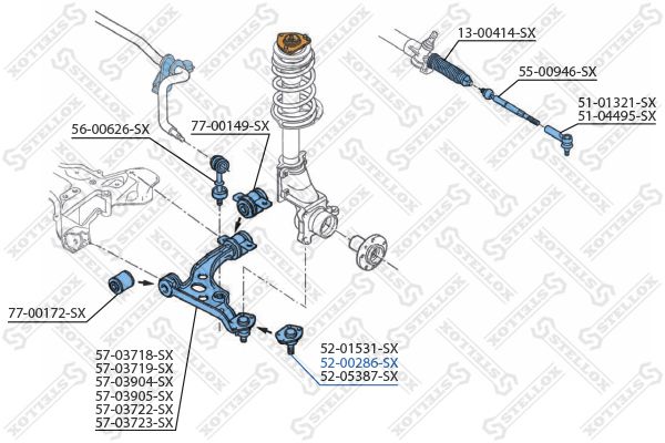 STELLOX Шарнир независимой подвески / поворотного рычага 52-00286-SX