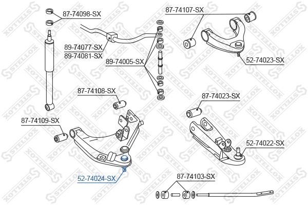 STELLOX Шарнир независимой подвески / поворотного рычага 52-74024-SX