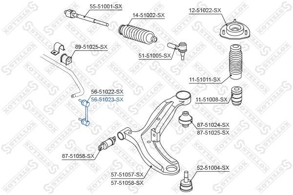 STELLOX Stiepnis/Atsaite, Stabilizators 56-51023-SX