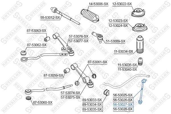 STELLOX Stiepnis/Atsaite, Stabilizators 56-53027-SX