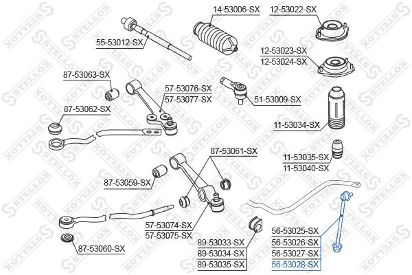 STELLOX Stiepnis/Atsaite, Stabilizators 56-53028-SX