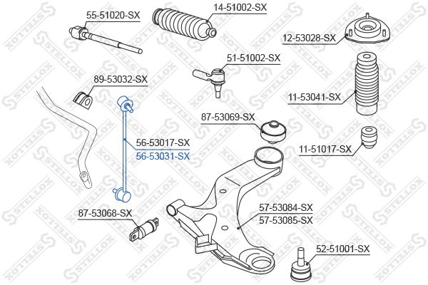 STELLOX Stiepnis/Atsaite, Stabilizators 56-53031-SX