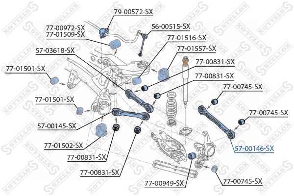 STELLOX Рычаг независимой подвески колеса, подвеска колеса 57-00146-SX