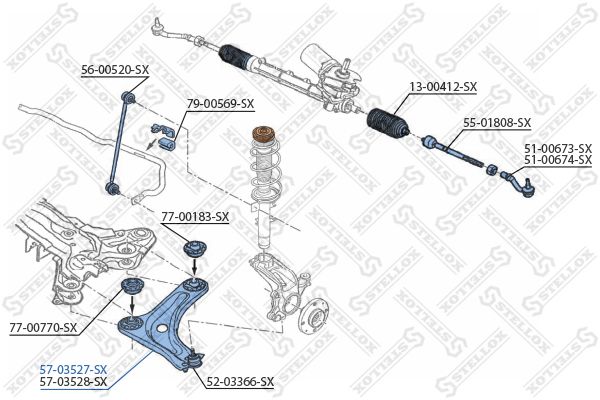 STELLOX Рычаг независимой подвески колеса, подвеска колеса 57-03527-SX