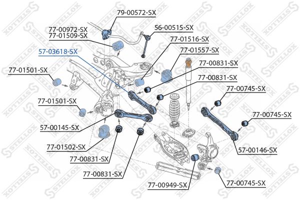 STELLOX Рычаг независимой подвески колеса, подвеска колеса 57-03618-SX