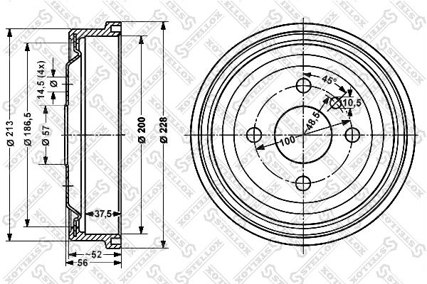 STELLOX Тормозной барабан 6025-3605-SX